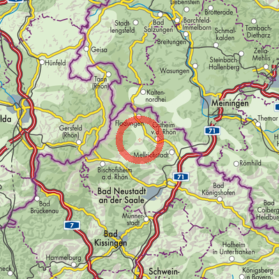 Landkarte Sondheim v.d.Rhön