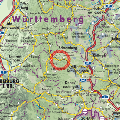 Landkarte St. Georgen im Schwarzwald