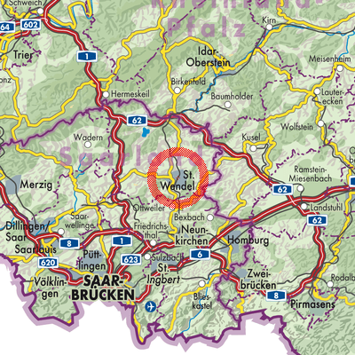 Landkarte Sankt Wendel