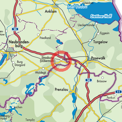 Landkarte Strasburg (Uckermark)
