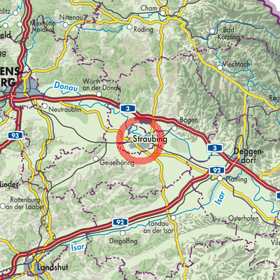 Landkarte Straubing