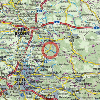 Landkarte Sulzbach an der Murr