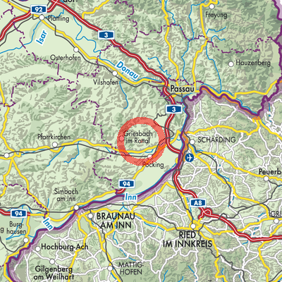 Landkarte Tettenweis