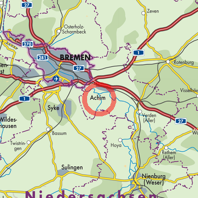 Landkarte Thedinghausen