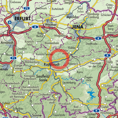 Landkarte Uhlstädt-Kirchhasel