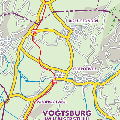 Übersichtsplan Vogtsburg im Kaiserstuhl