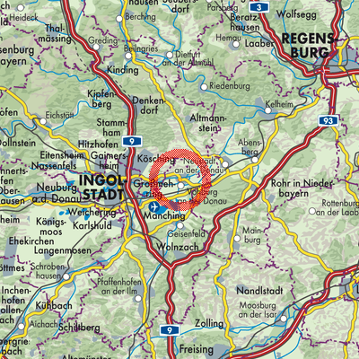 Landkarte Vohburg an der Donau