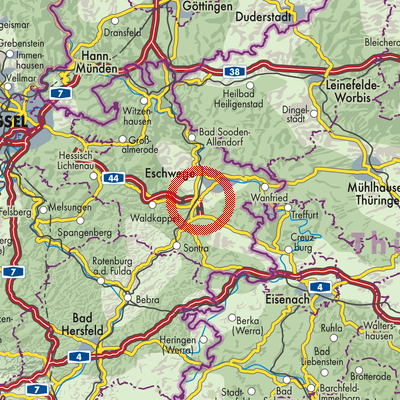 Landkarte Wehretal