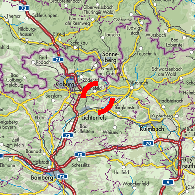 Landkarte Weidhausen b.Coburg