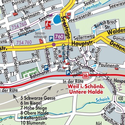 Stadtplan Weil im Schönbuch