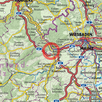 Landkarte Weiler bei Bingen