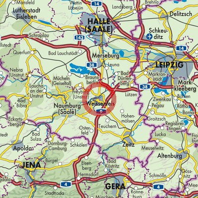Landkarte Weißenfels