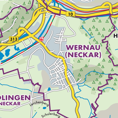Übersichtsplan Wernau (Neckar)