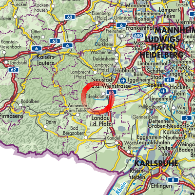 Landkarte Weyher in der Pfalz