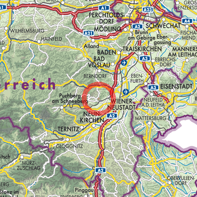 Landkarte Gemeinde Winzendorf-Muthmannsdorf