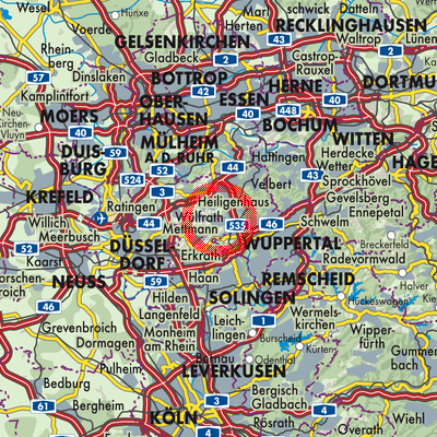 Landkarte Wülfrath