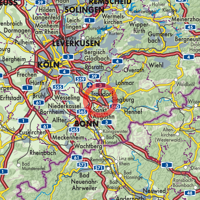 Landkarte Siegburg