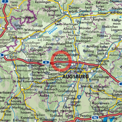 Landkarte Adelsried