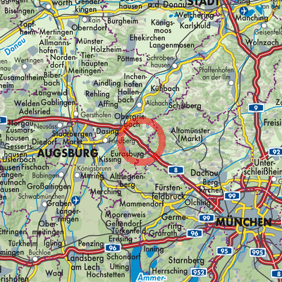 Landkarte Adelzhausen