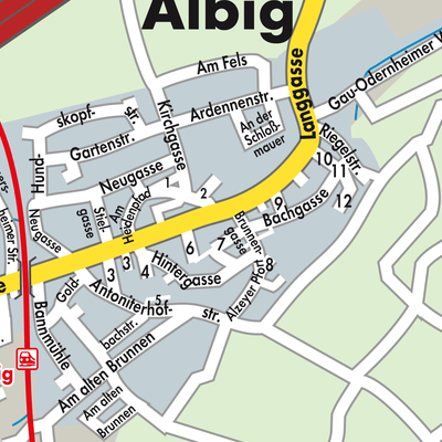 Stadtplan Albig
