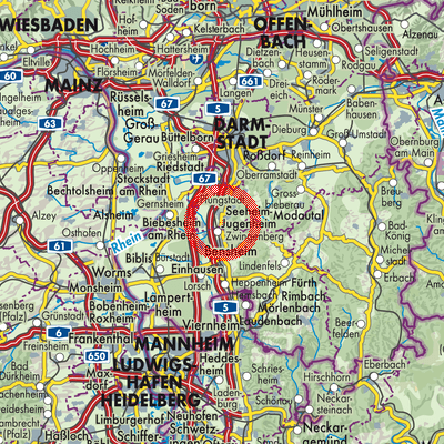 Landkarte Alsbach-Hähnlein