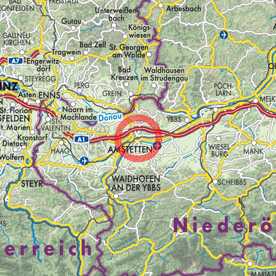 Landkarte Gemeinde Amstetten