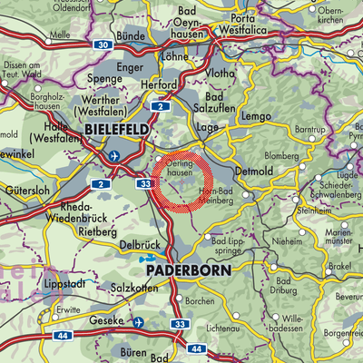 Landkarte Augustdorf