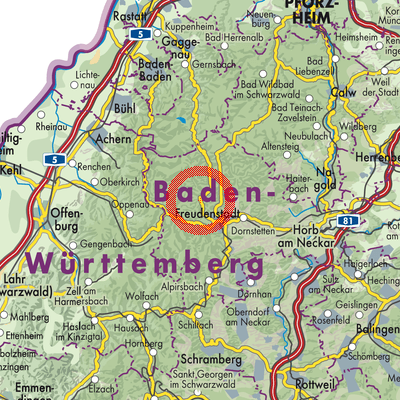 Landkarte Baiersbronn