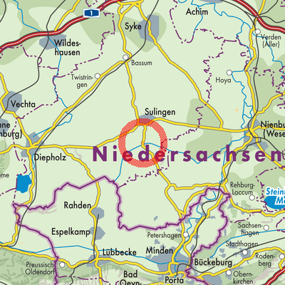 Landkarte Barenburg