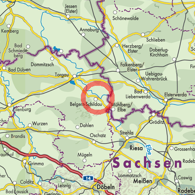 Landkarte Belgern-Schildau