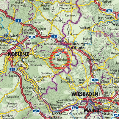 Landkarte Biebrich