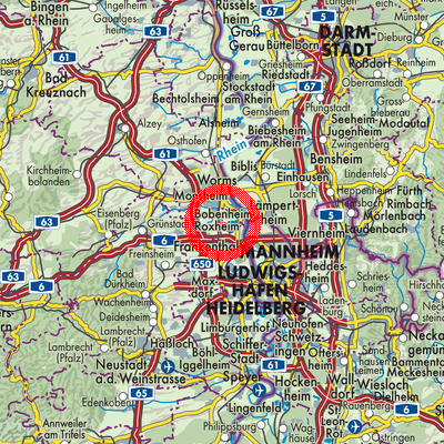 Landkarte Bobenheim-Roxheim