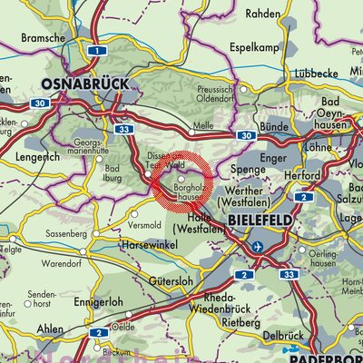 Landkarte Borgholzhausen