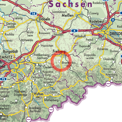 Landkarte Brand-Erbisdorf