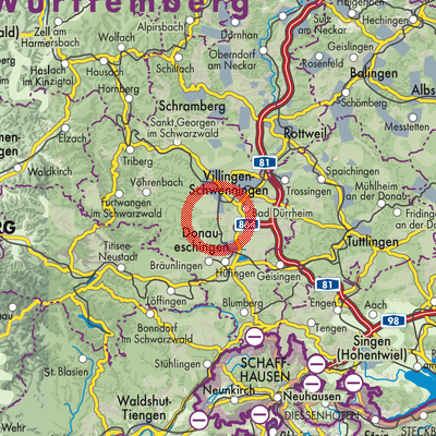 Landkarte Brigachtal