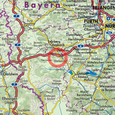 Landkarte Burgoberbach