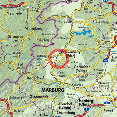 Landkarte Burgwald