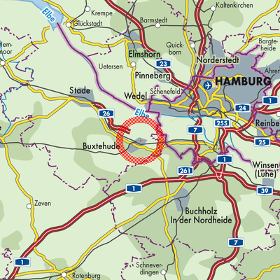 Landkarte Buxtehude