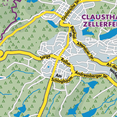 Übersichtsplan Clausthal-Zellerfeld