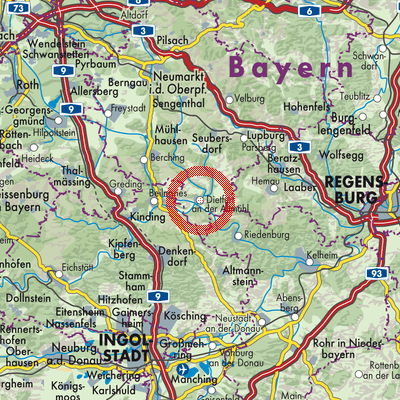 Landkarte Dietfurt an der Altmühl