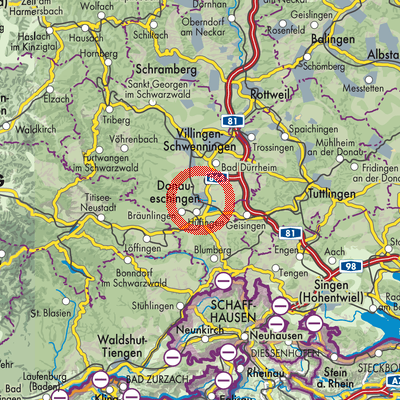 Landkarte Donaueschingen