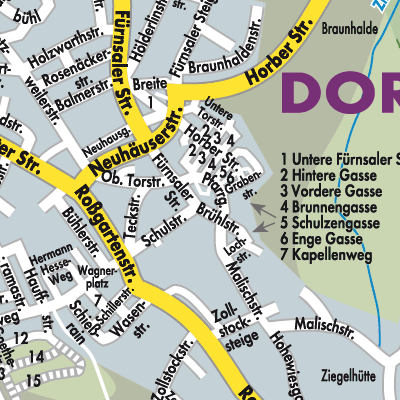 Stadtplan Dornhan