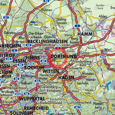 Landkarte Dortmund