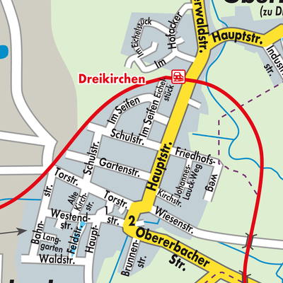 Stadtplan Dreikirchen