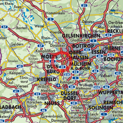 Landkarte Duisburg