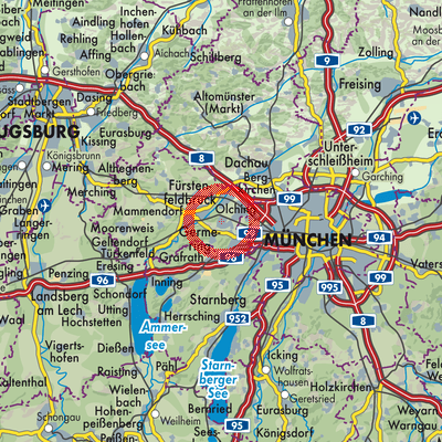 Landkarte Eichenau