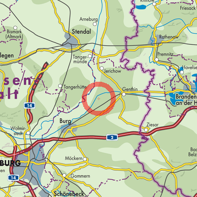 Landkarte Elbe-Parey