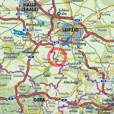 Landkarte Elstertrebnitz