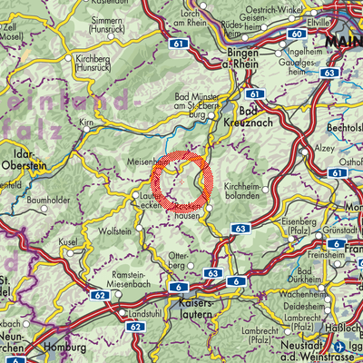 Landkarte Finkenbach-Gersweiler