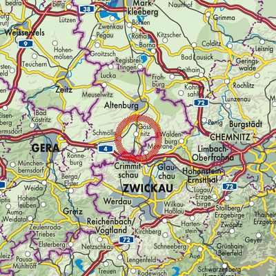 Landkarte Gößnitz